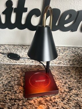 SPAROOM Black & Bronze Table Lamp with Wood Base